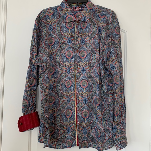 Mens long sleeve shirt. SPAZIO UOMO size XL excellent condition dry cleaned - Picture 1 of 9